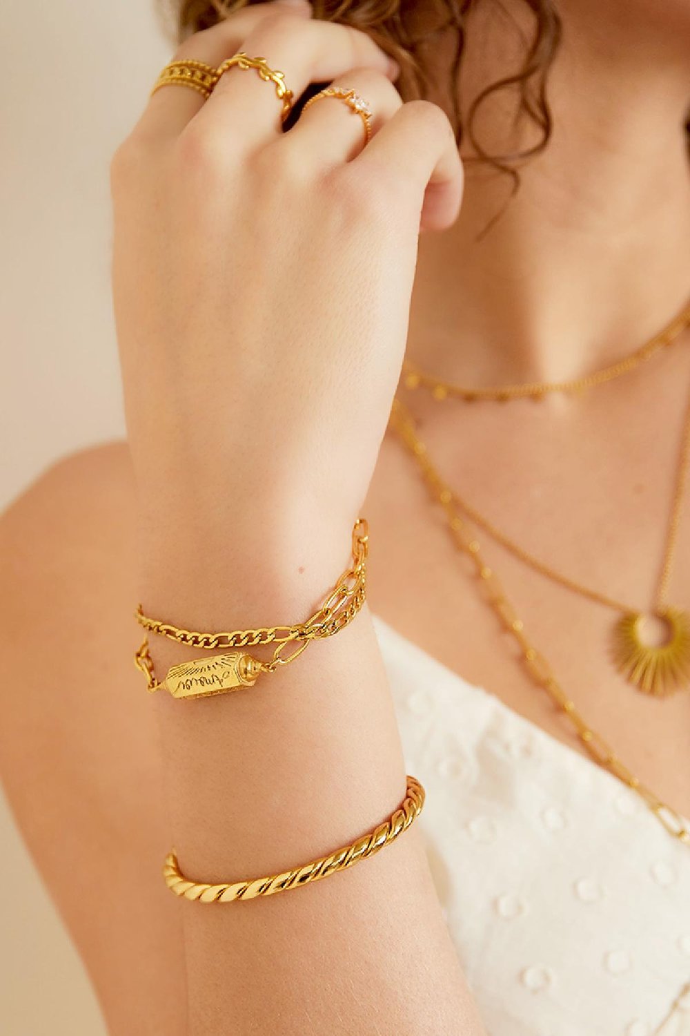 Pulsera Colgante Amour Plata Acero inoxidable h5Imagen3